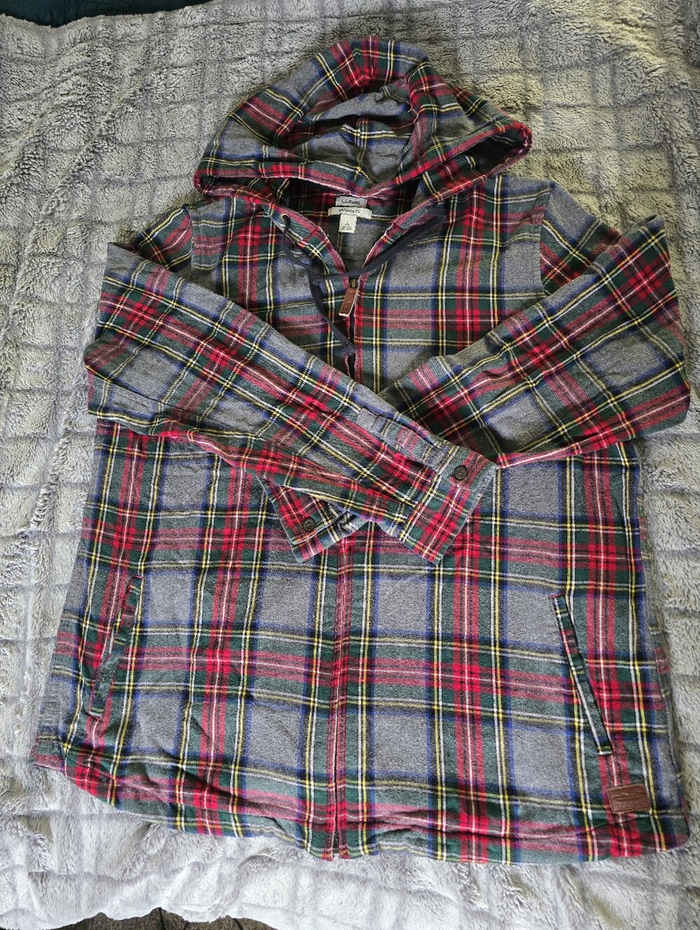 Llbean Scotch Plaid Zip Hoodie